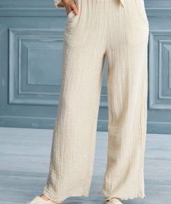 Colette Linen Cotton Fused Pants - Loose Pants