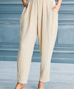 Colette Linen Cotton Fused Pants - Ethnic